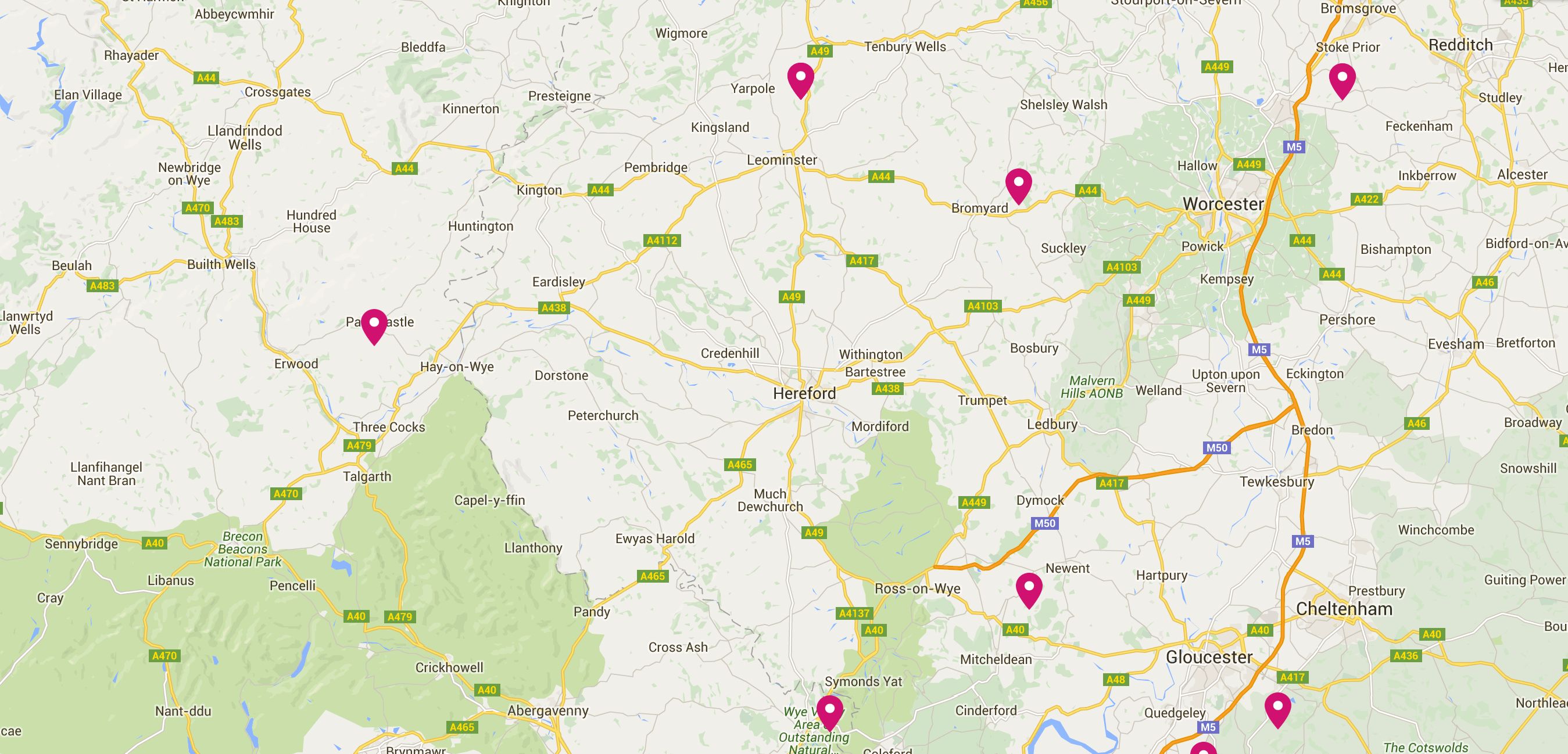 national trust places to visit map